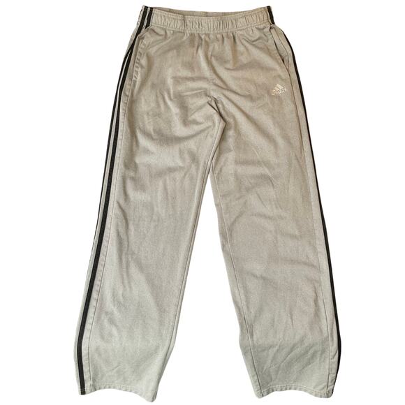 Adidas Women Active Pants size L Tall Gray 3-Stripe Straight Leg Workout Running - Picture 1 of 10